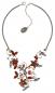 Preview: Twisted Flowers necklace in brown-multi/antique silver (large) - Konplott